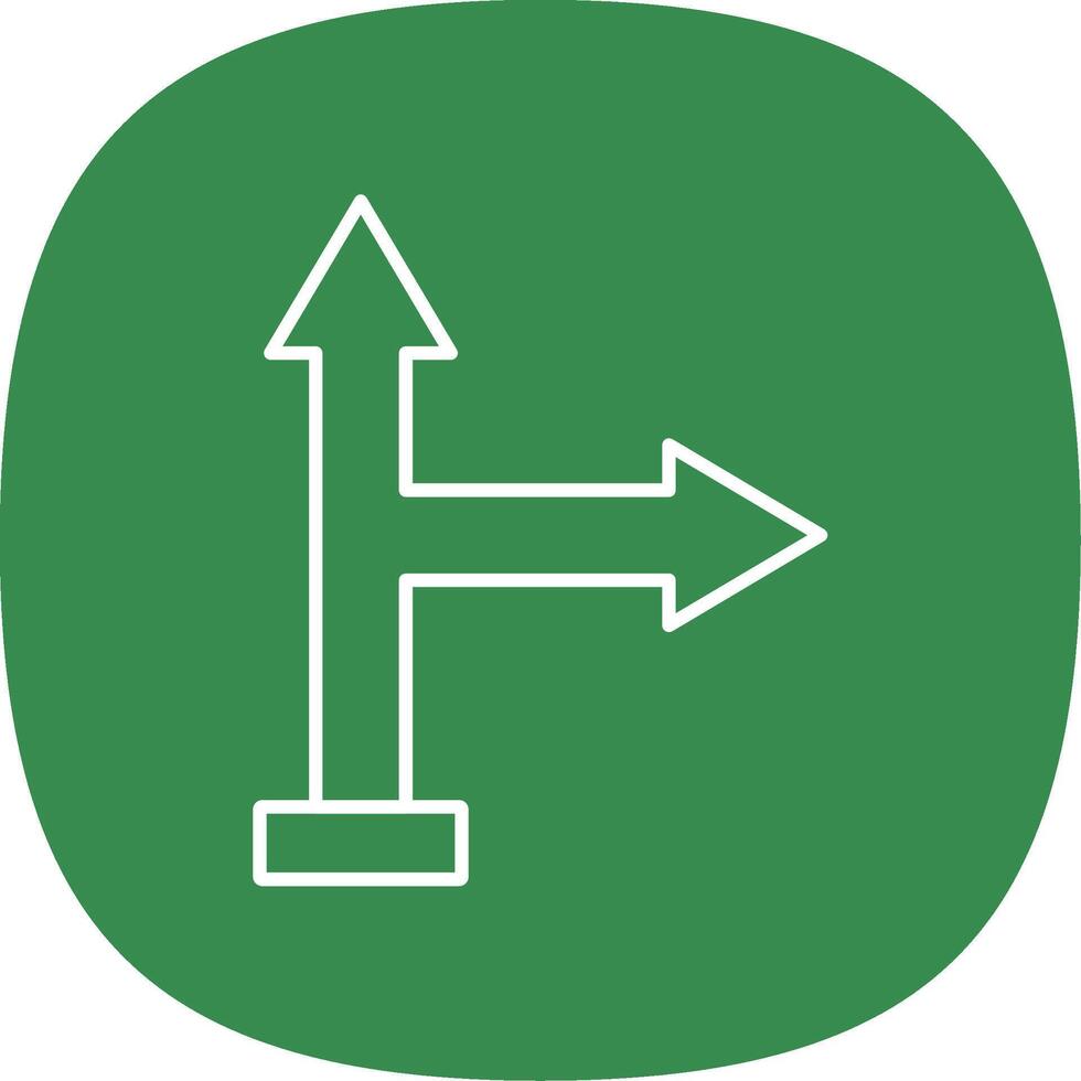 Go Right Line Curve Icon vector