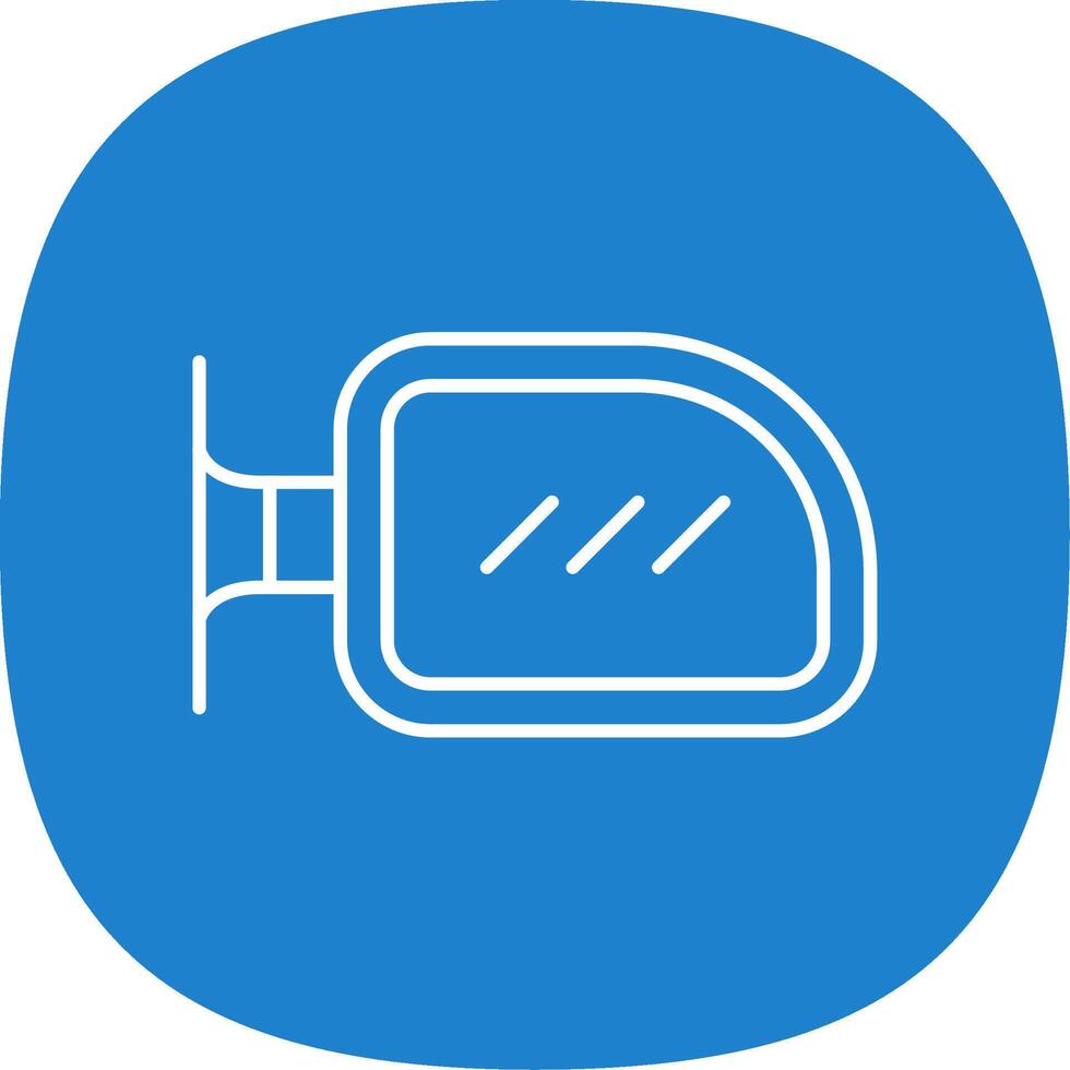 Side Mirror Line Curve Icon vector