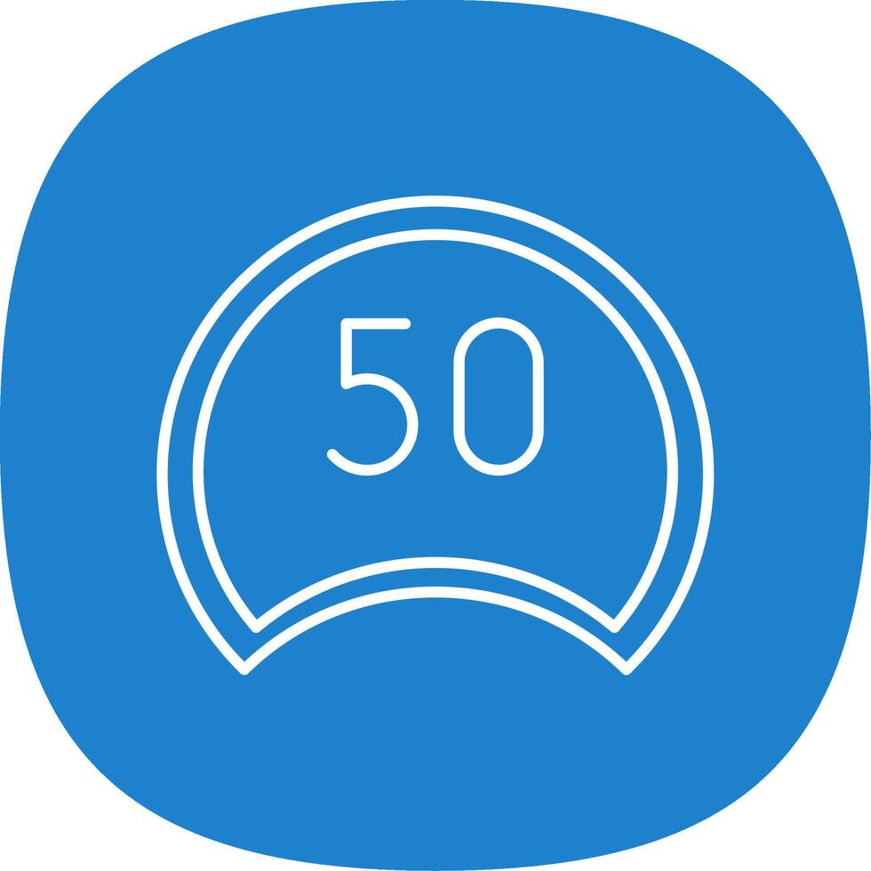 Speed Limit Line Curve Icon vector