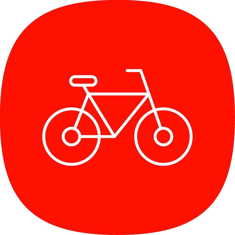 bicicleta línea curva icono vector