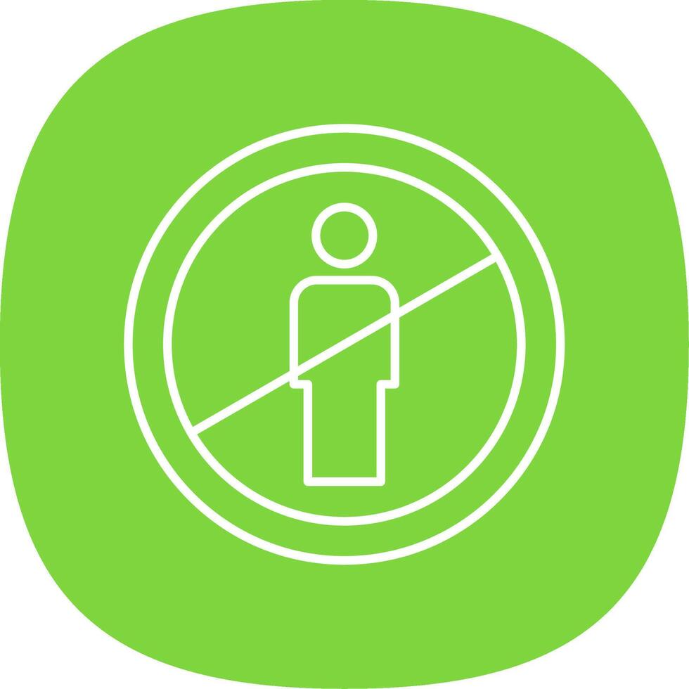 No Entry Line Curve Icon vector
