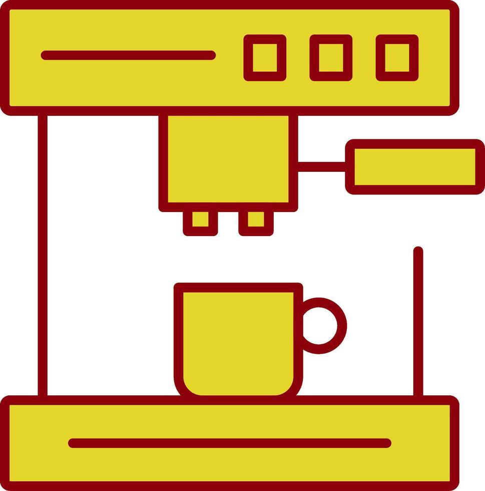 café máquina línea dos color icono vector