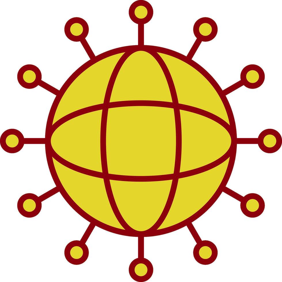 Connected Line Two Color Icon vector