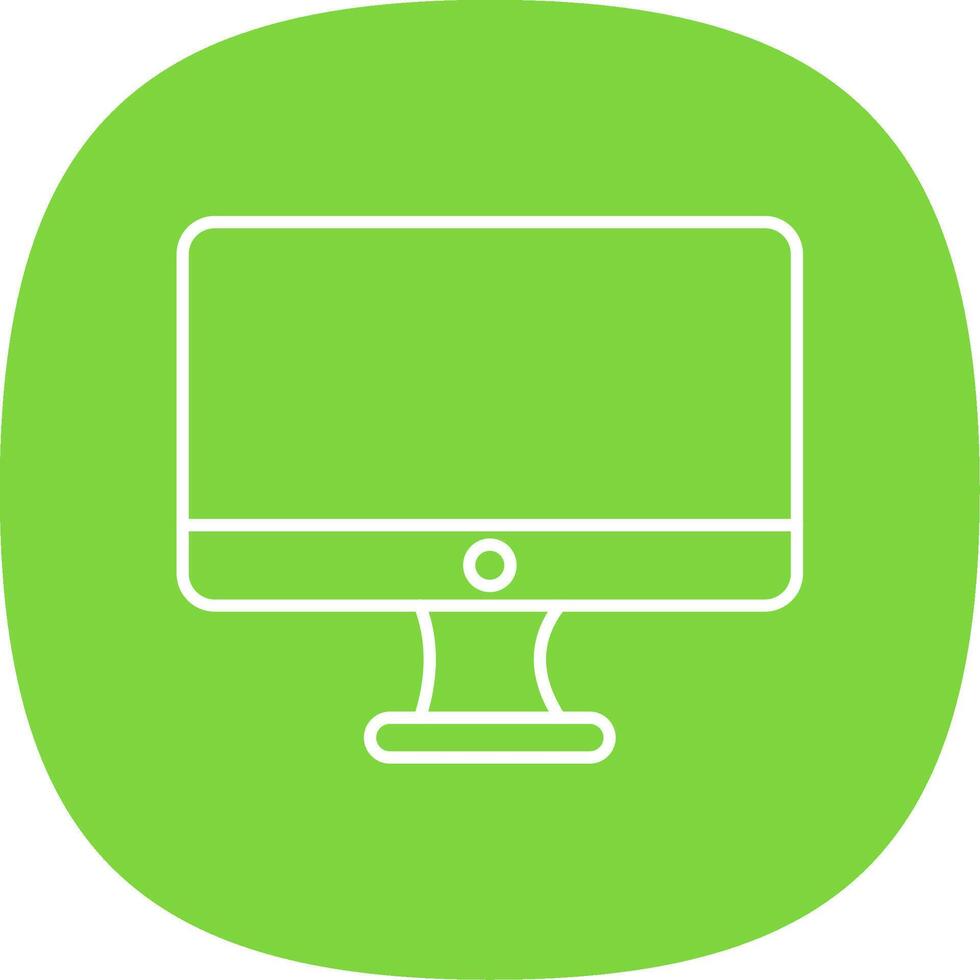 Monitor Line Curve Icon vector