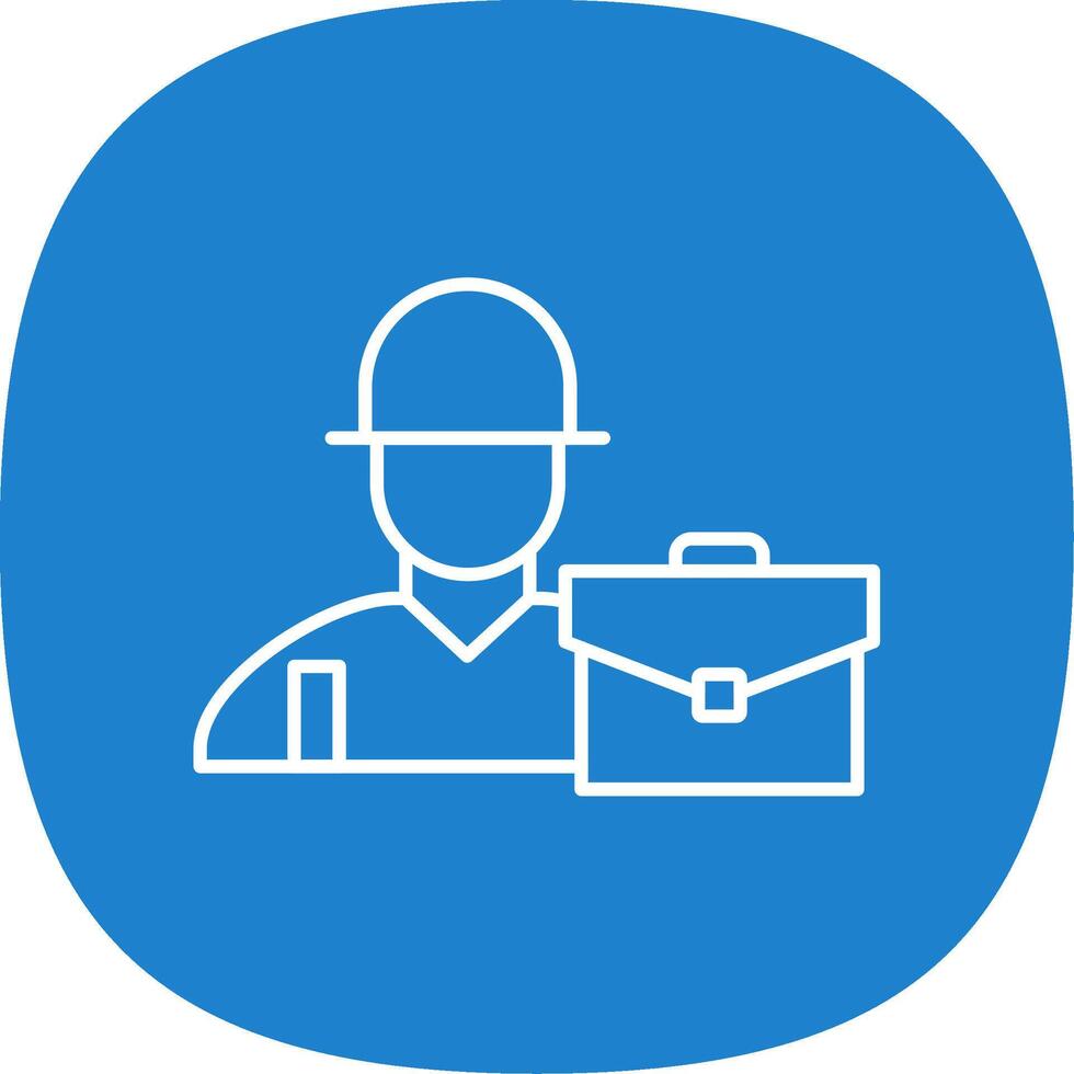 Worker Line Curve Icon vector