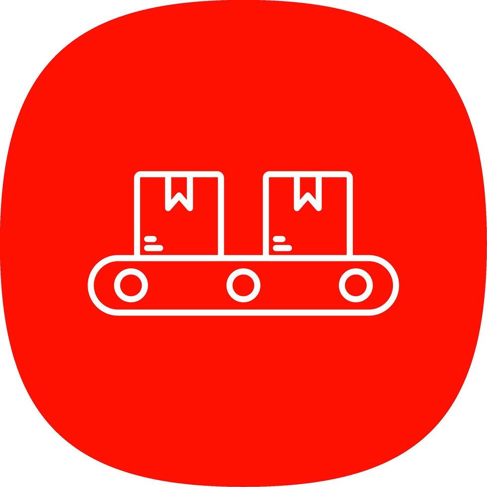 Packing Line Curve Icon vector