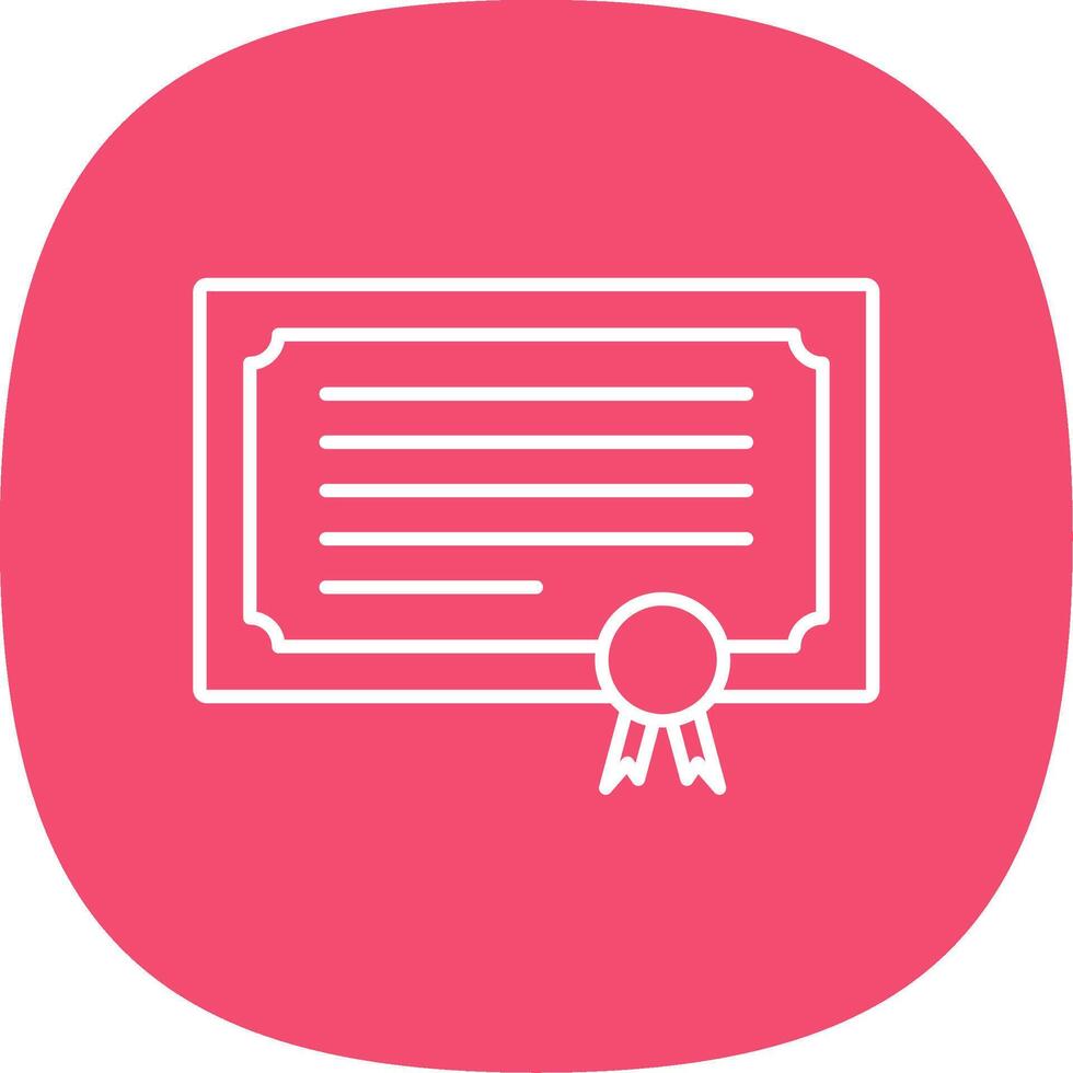 Certification Line Curve Icon vector