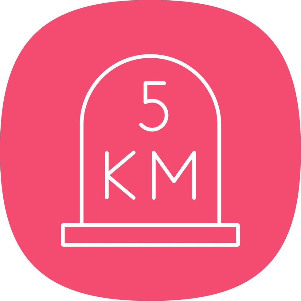 kilometer Line Curve Icon vector