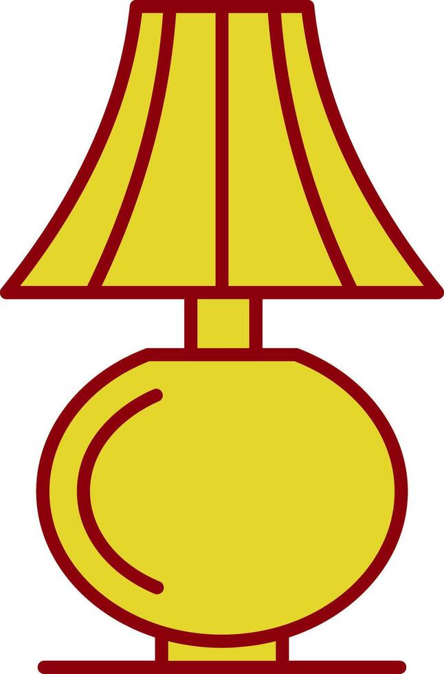 Table Lamp Line Two Color Icon vector