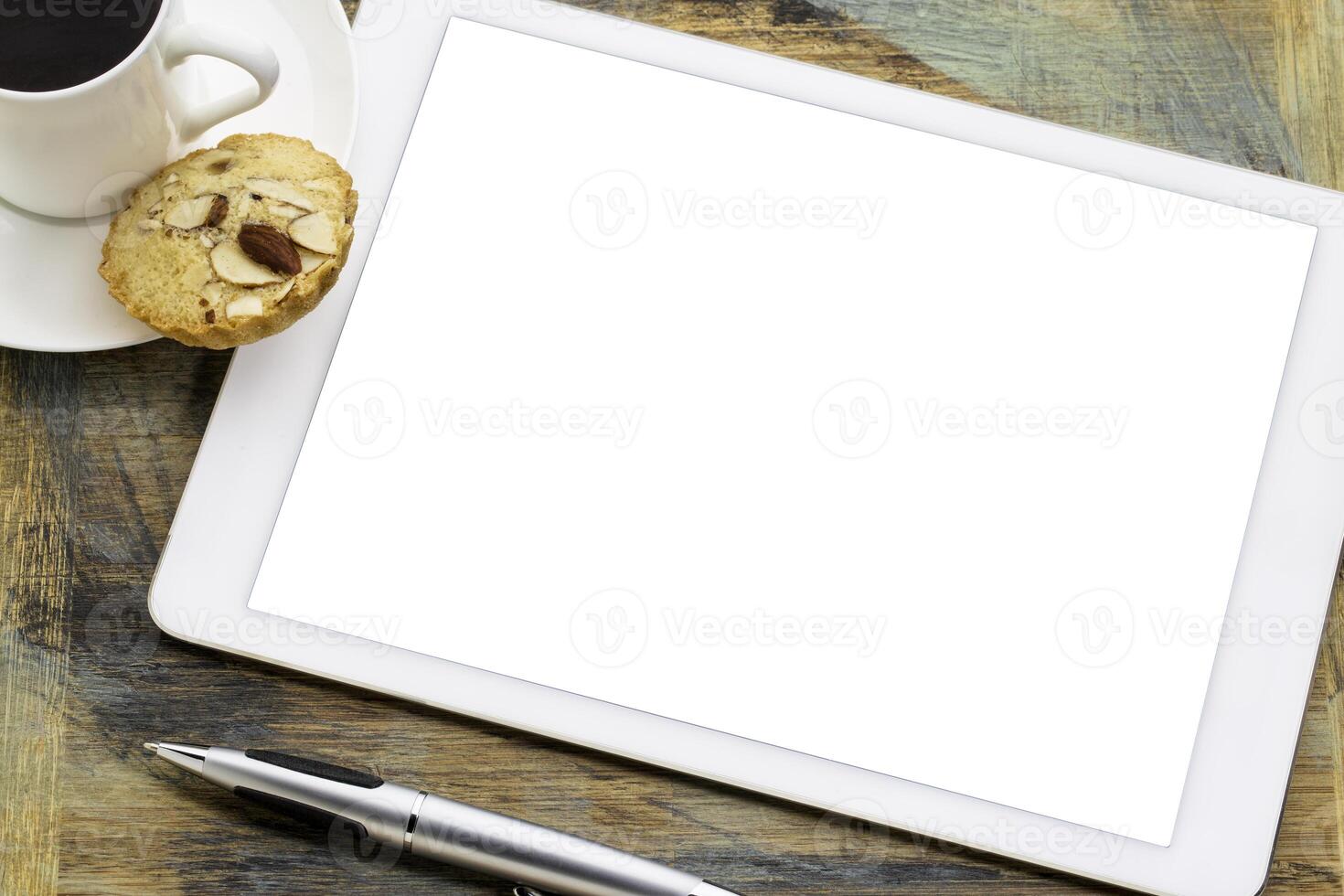 mockup of digital tablet with a blank isolated screen photo