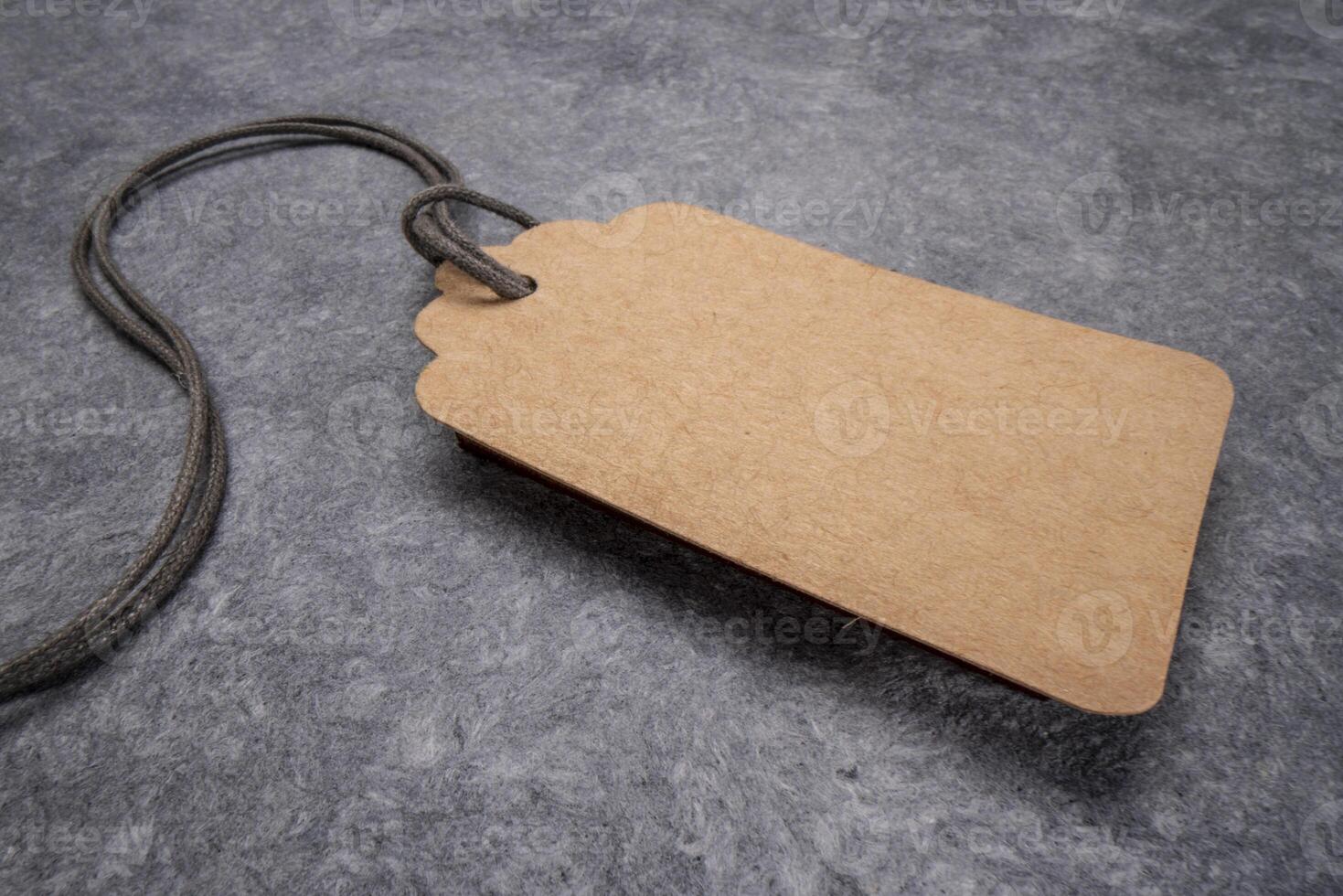 blank paper price tag with a twine photo