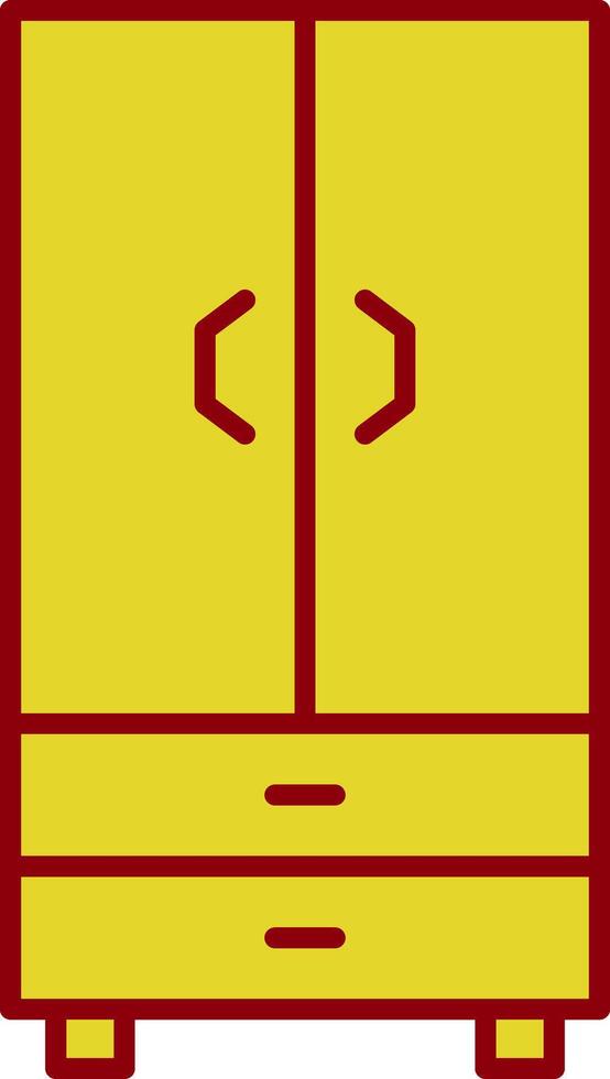 Cupboard Line Two Color Icon vector