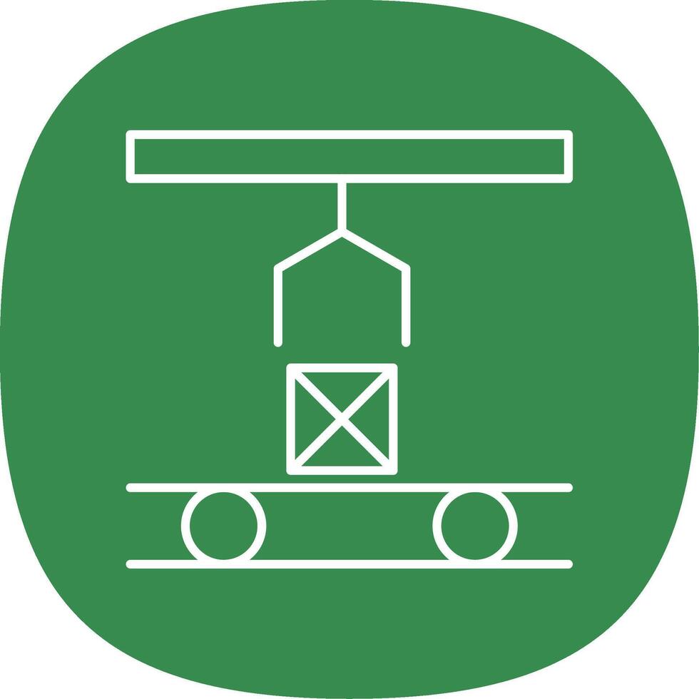 Mass Production Line Curve Icon vector