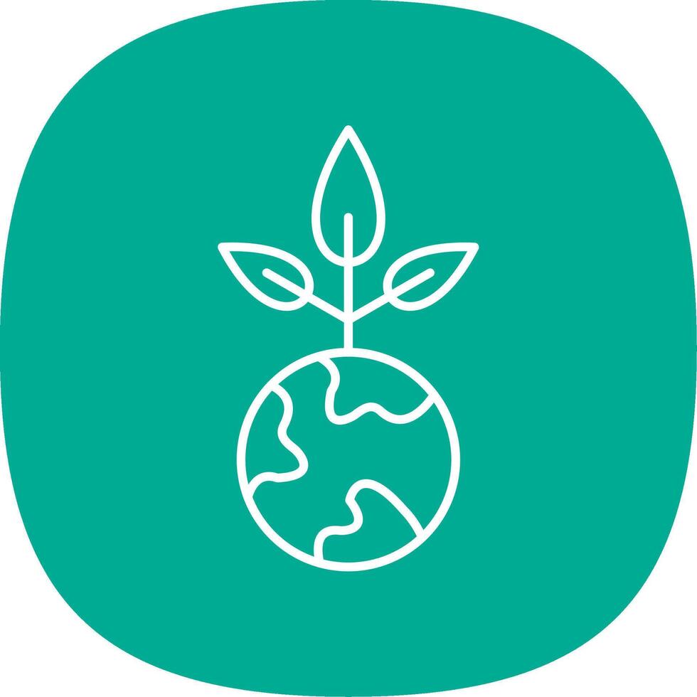 Earth Day Line Curve Icon vector