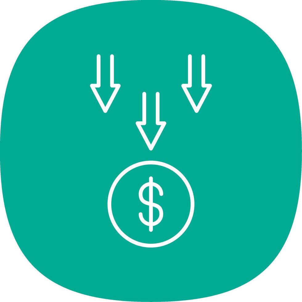 Bankruptcy Line Curve Icon vector
