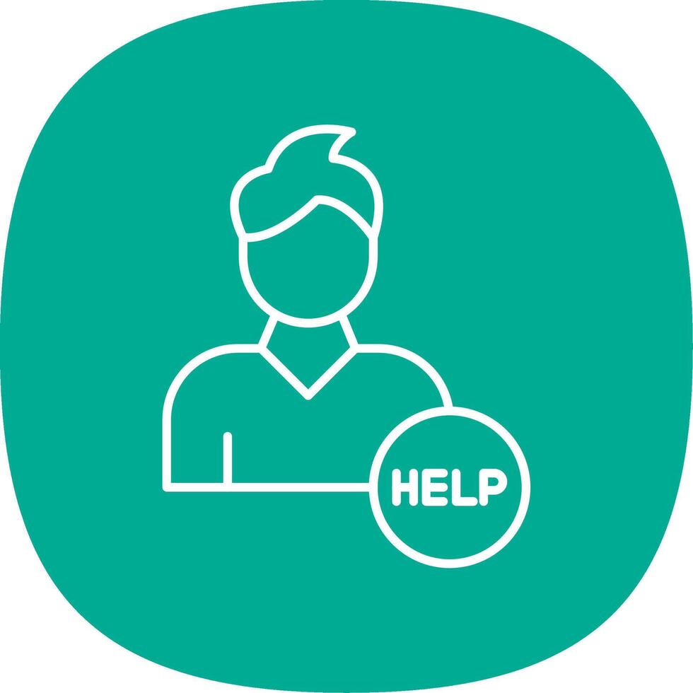 Help Line Curve Icon vector