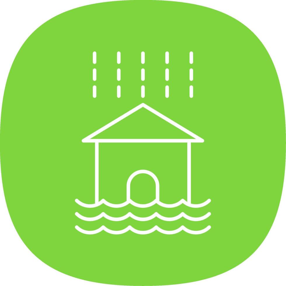 Flood Line Curve Icon vector