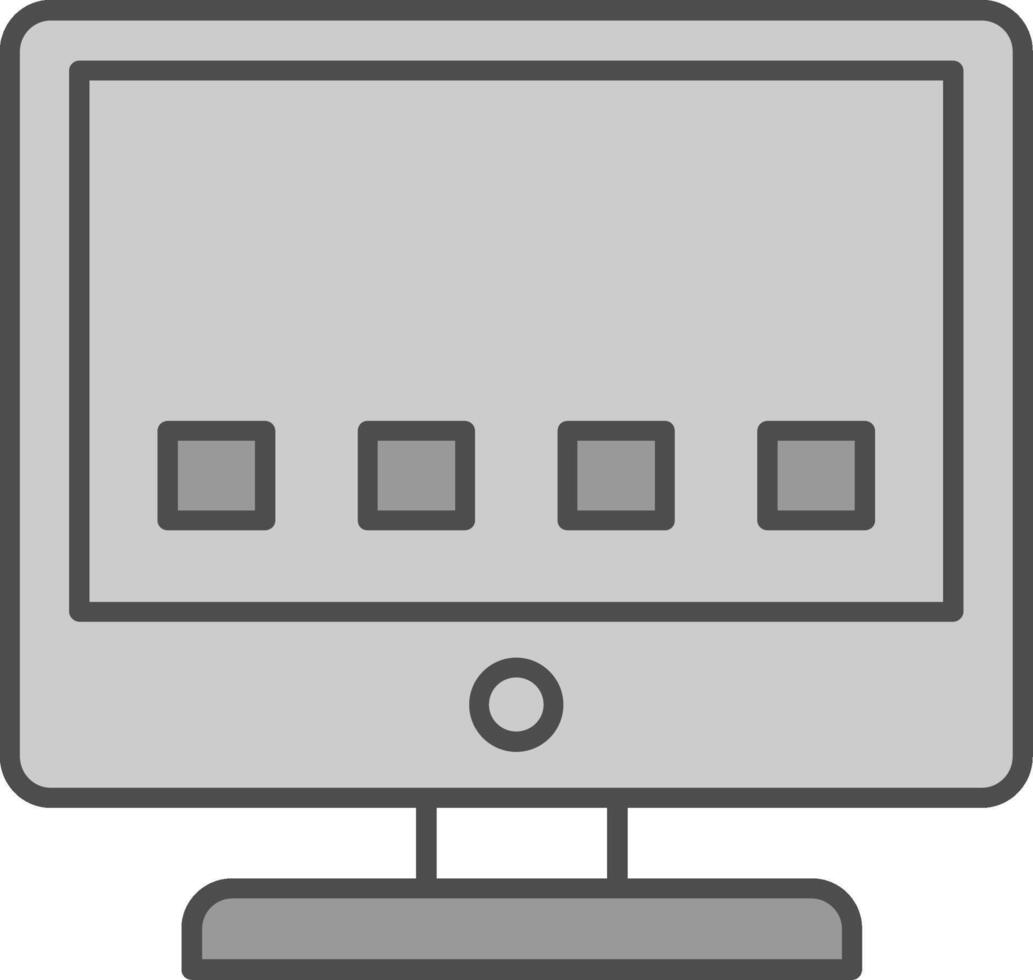 Computer Fillay Icon vector