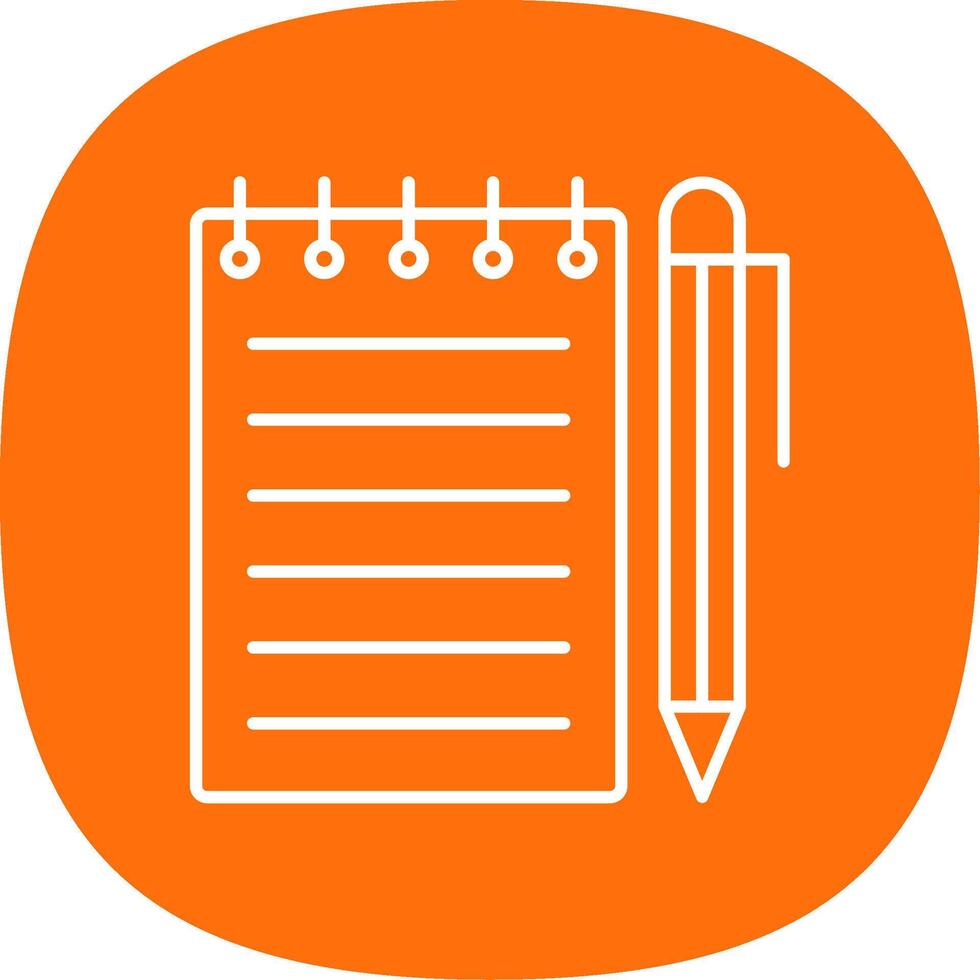 Notebook Line Curve Icon vector