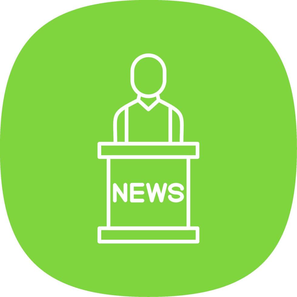 News Anchor Line Curve Icon vector