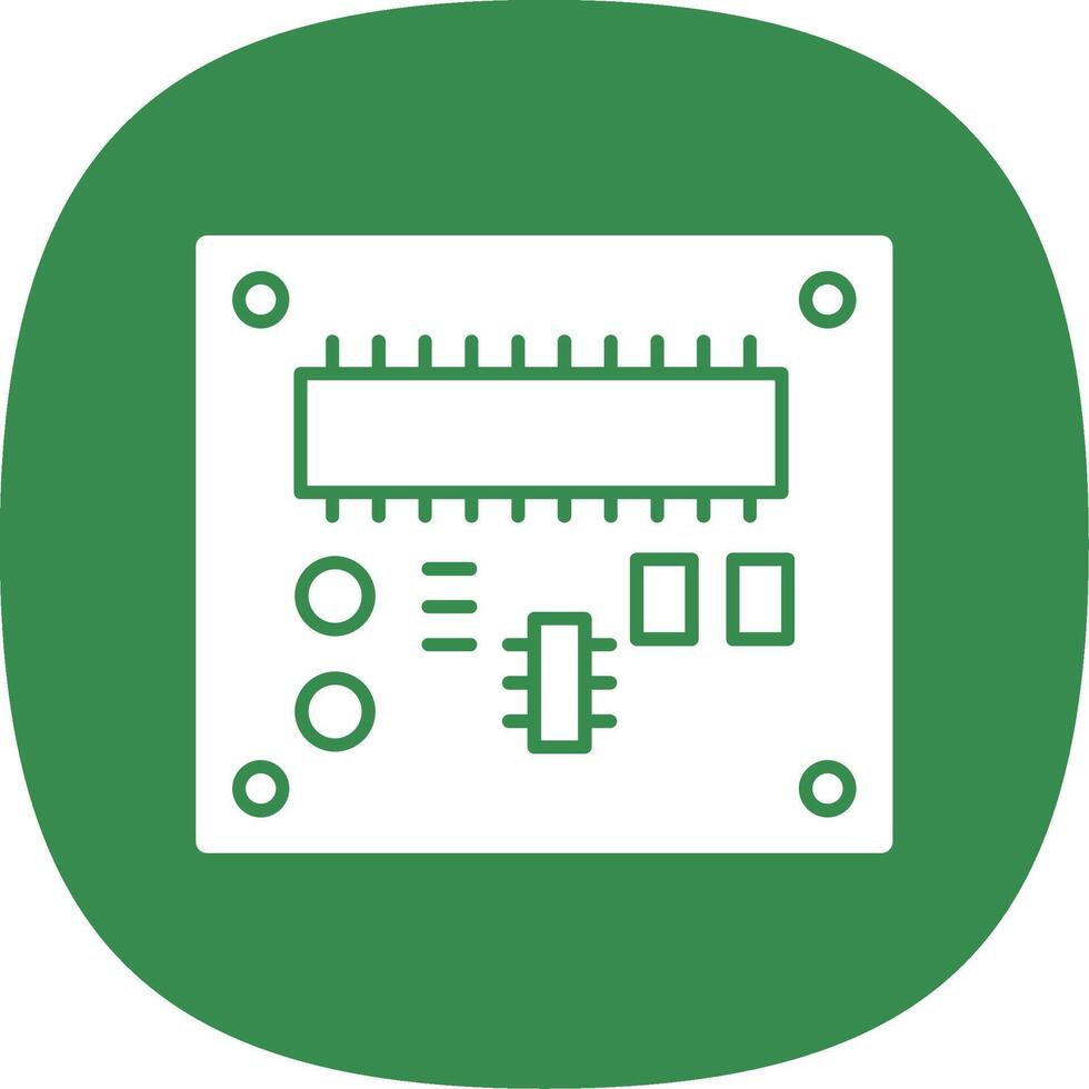 icono de dos colores de la línea de placa pcb vector