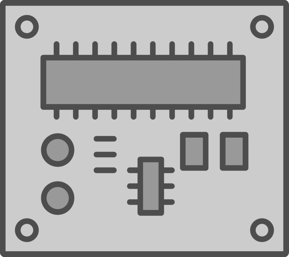 tarjeta de circuito impreso tablero relleno icono vector