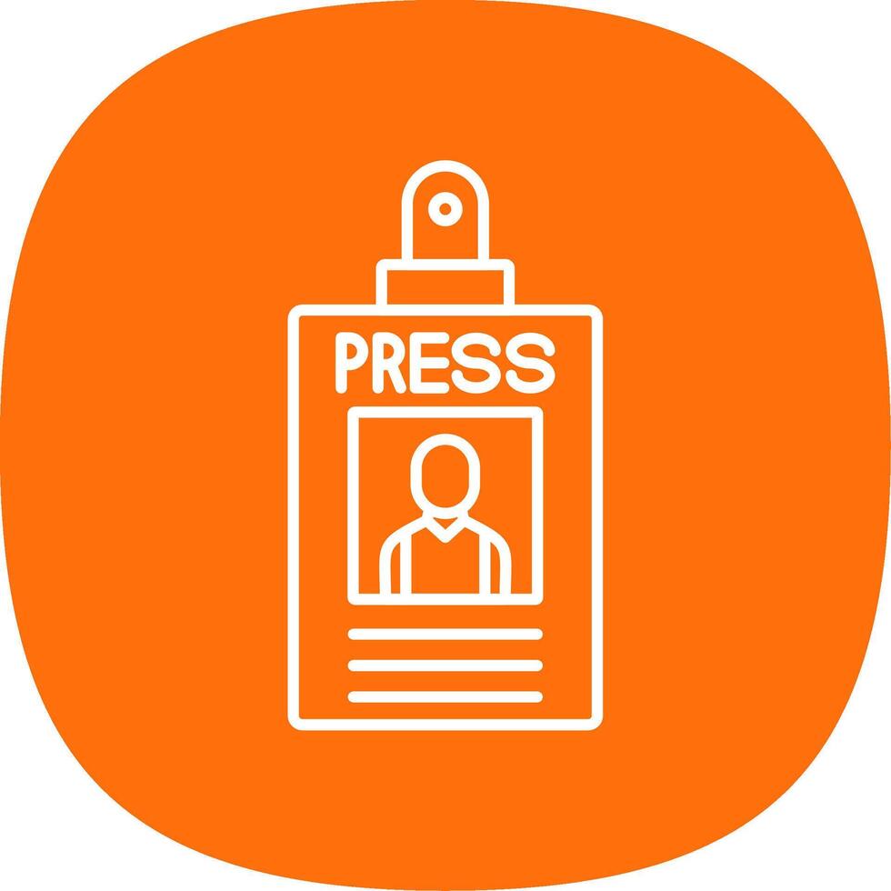 Press Pass Line Curve Icon vector