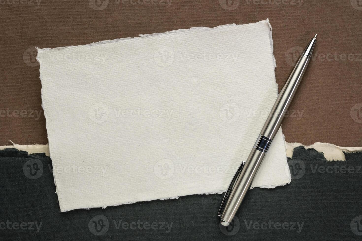 sheet of white Khadi rag paper photo