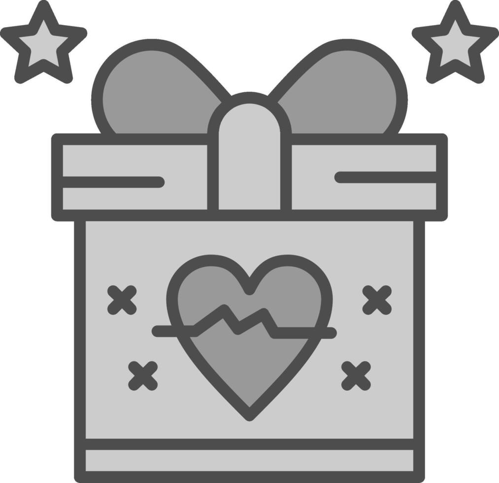 línea de regalo icono de dos colores vector