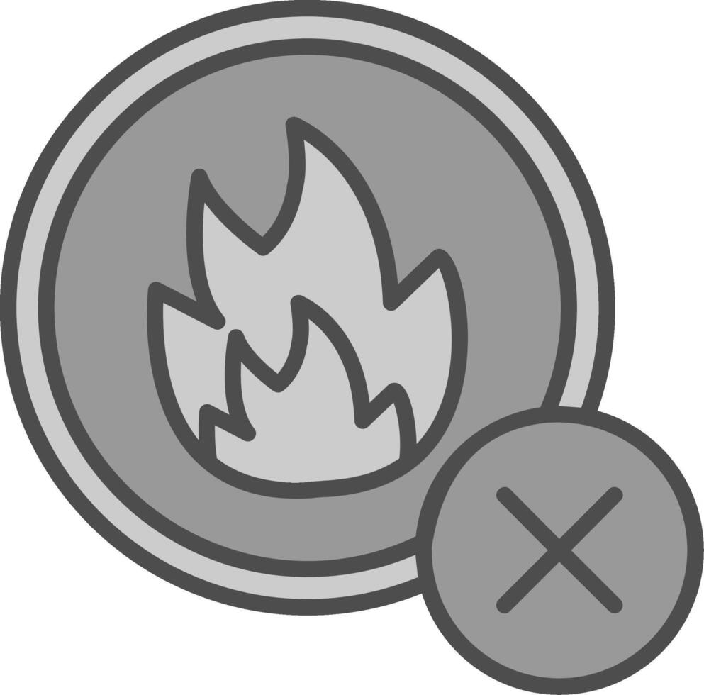 No fuego relleno icono vector