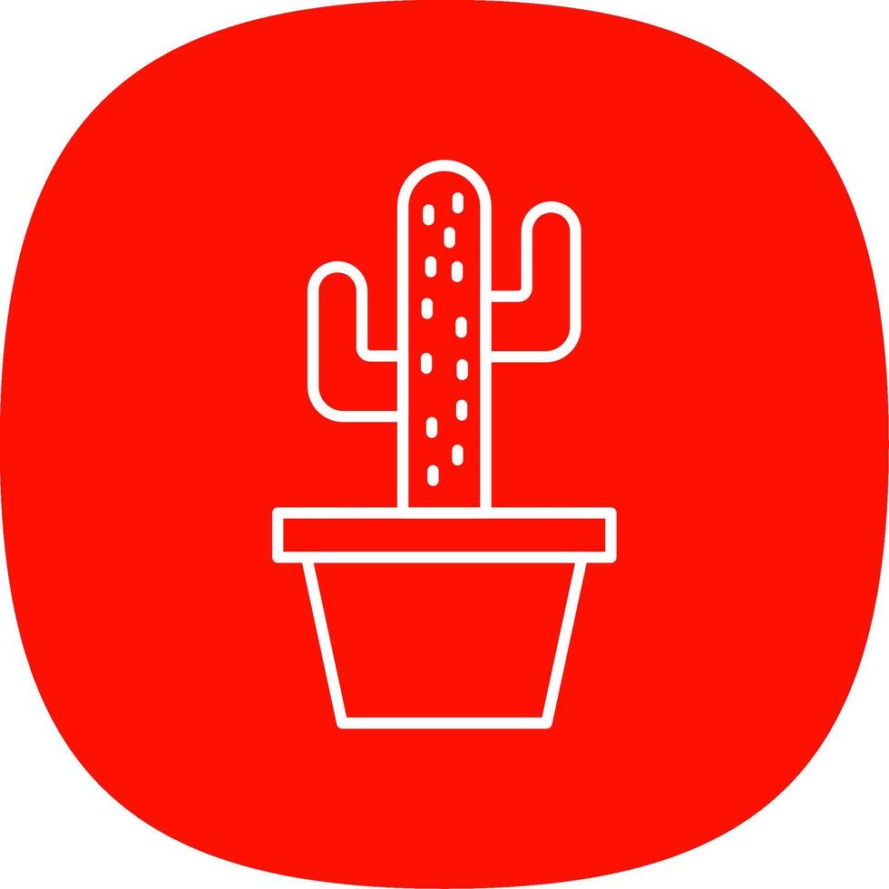 cactus línea curva icono vector