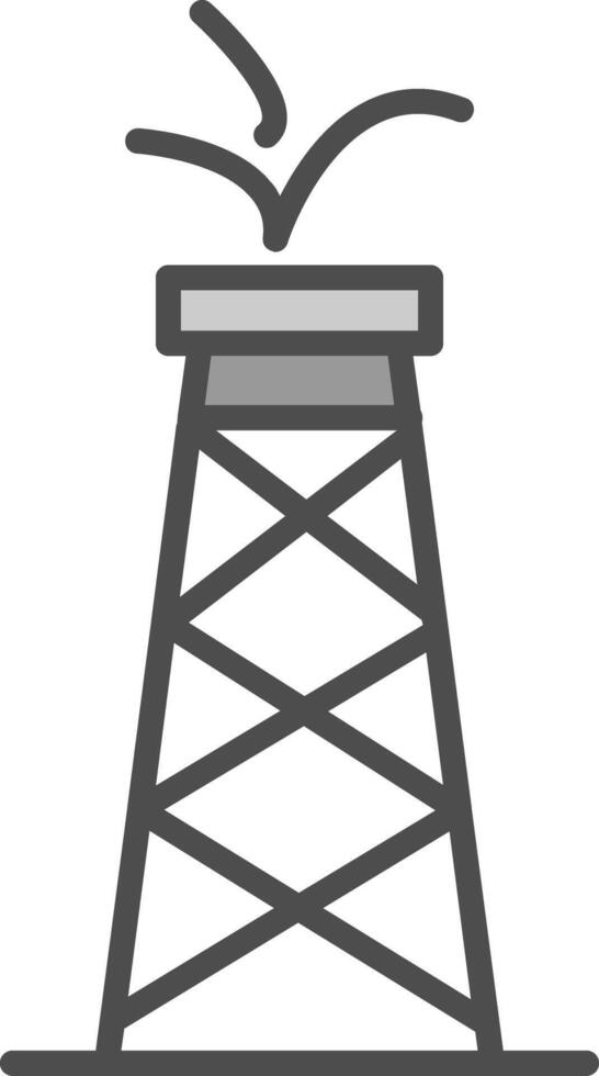 petróleo torre relleno icono vector