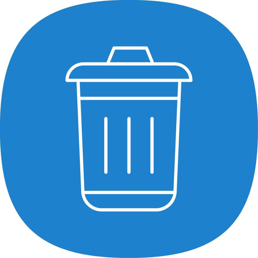 Dustbin Line Curve Icon vector