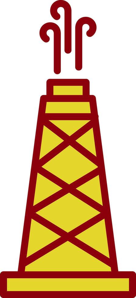 petróleo campo línea dos color icono vector