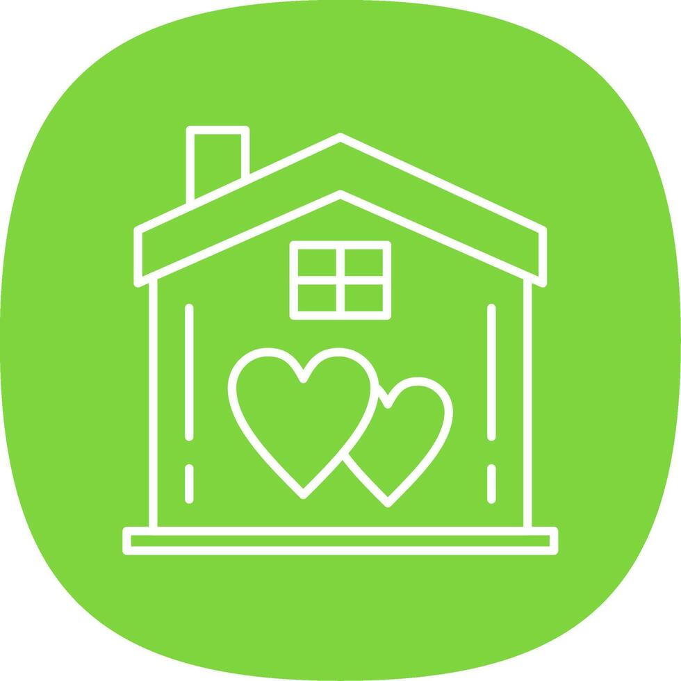 Sweet Home Line Curve Icon vector