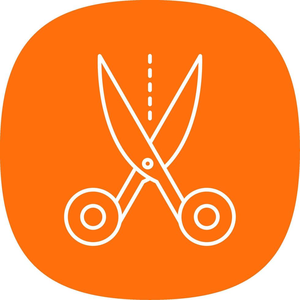 Scissors Line Curve Icon vector