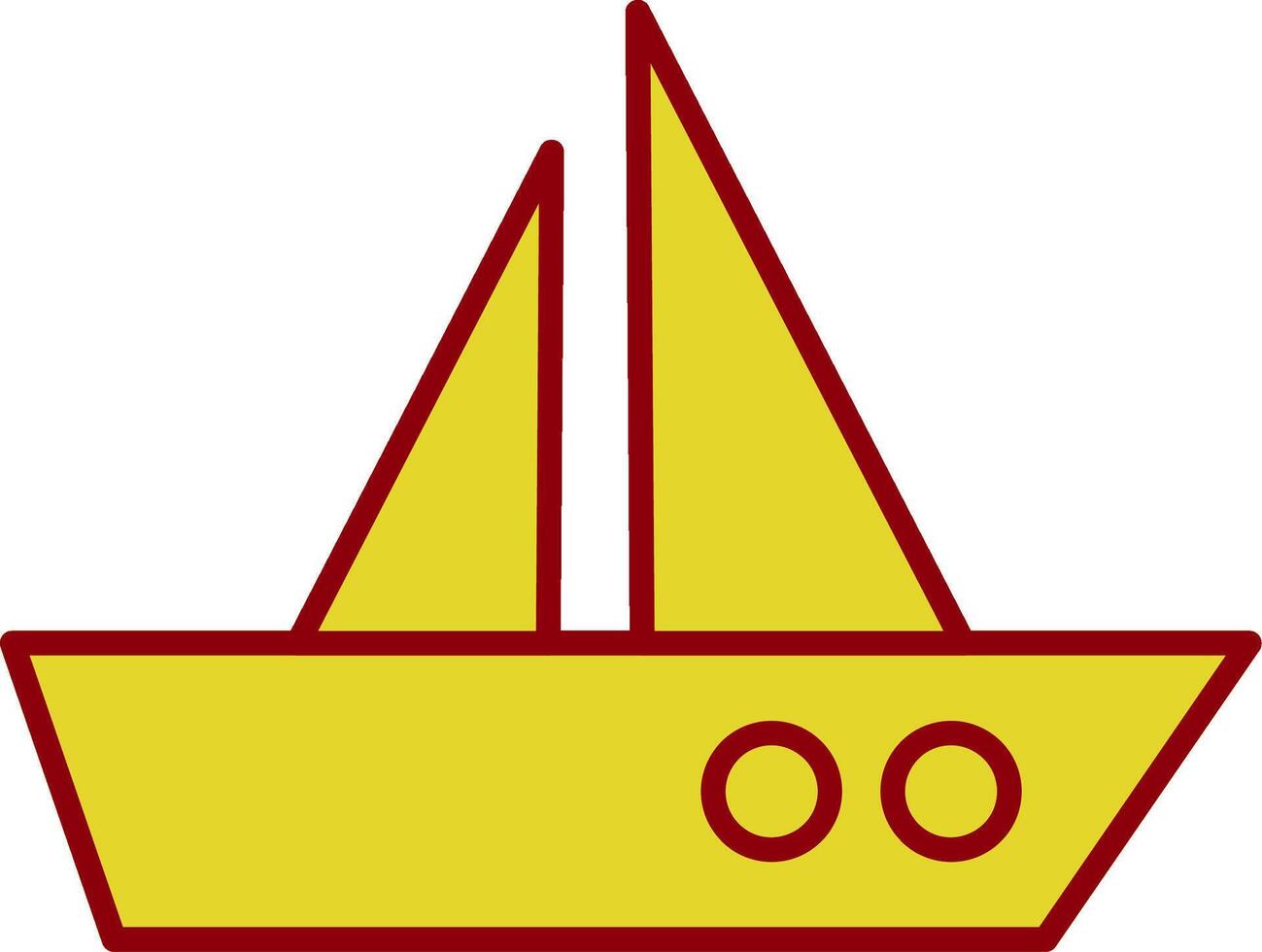 icono de línea de barco de dos colores vector