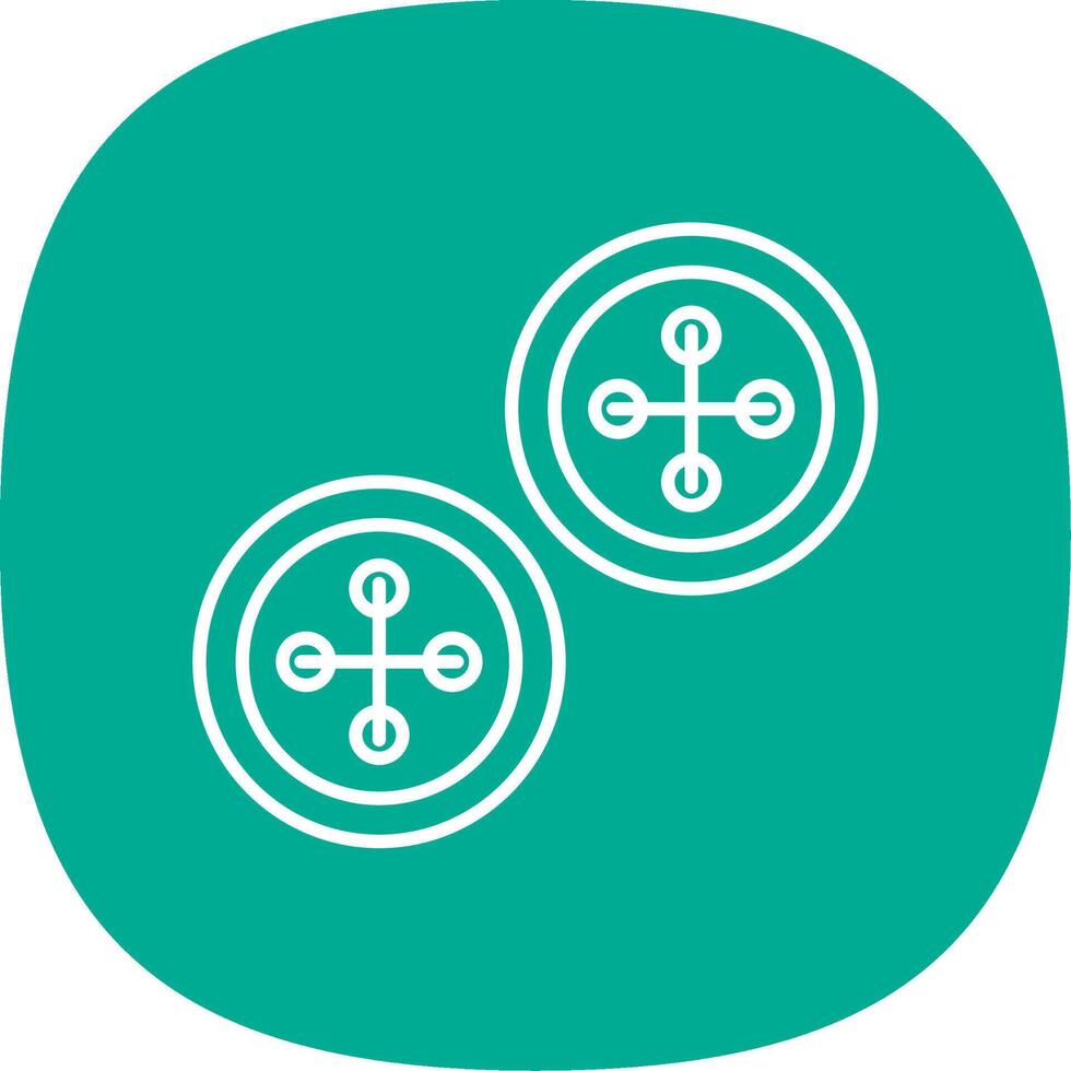 Buttons Line Curve Icon vector