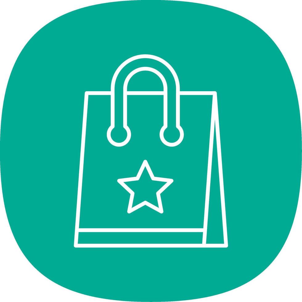 Shopping Bag Line Curve Icon vector