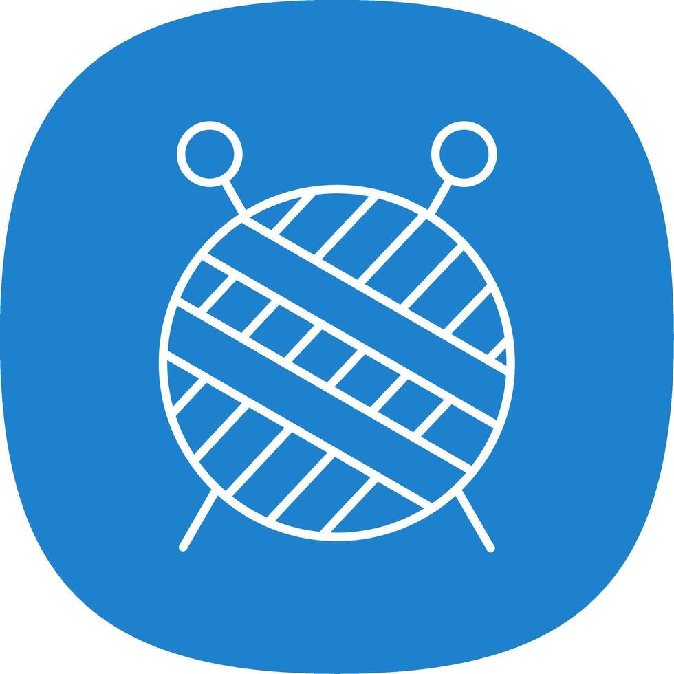 Knitting Line Curve Icon vector