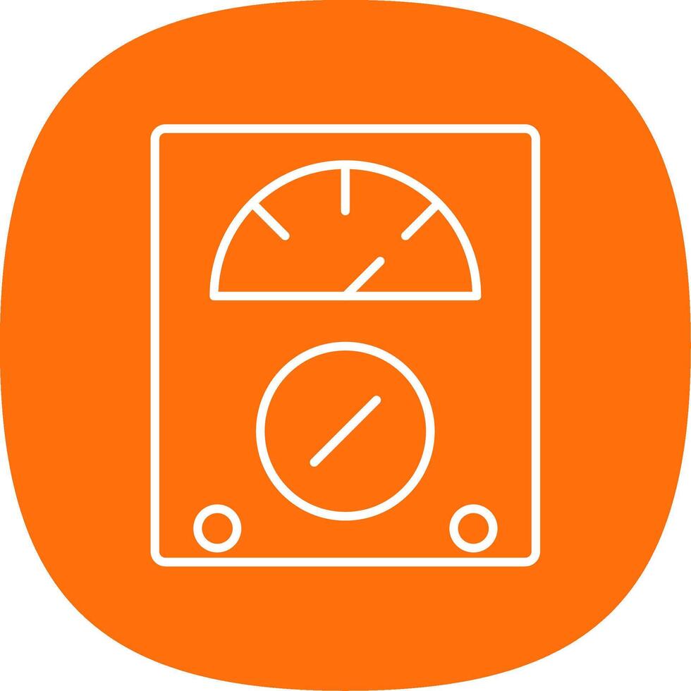 Voltmeter Line Curve Icon vector