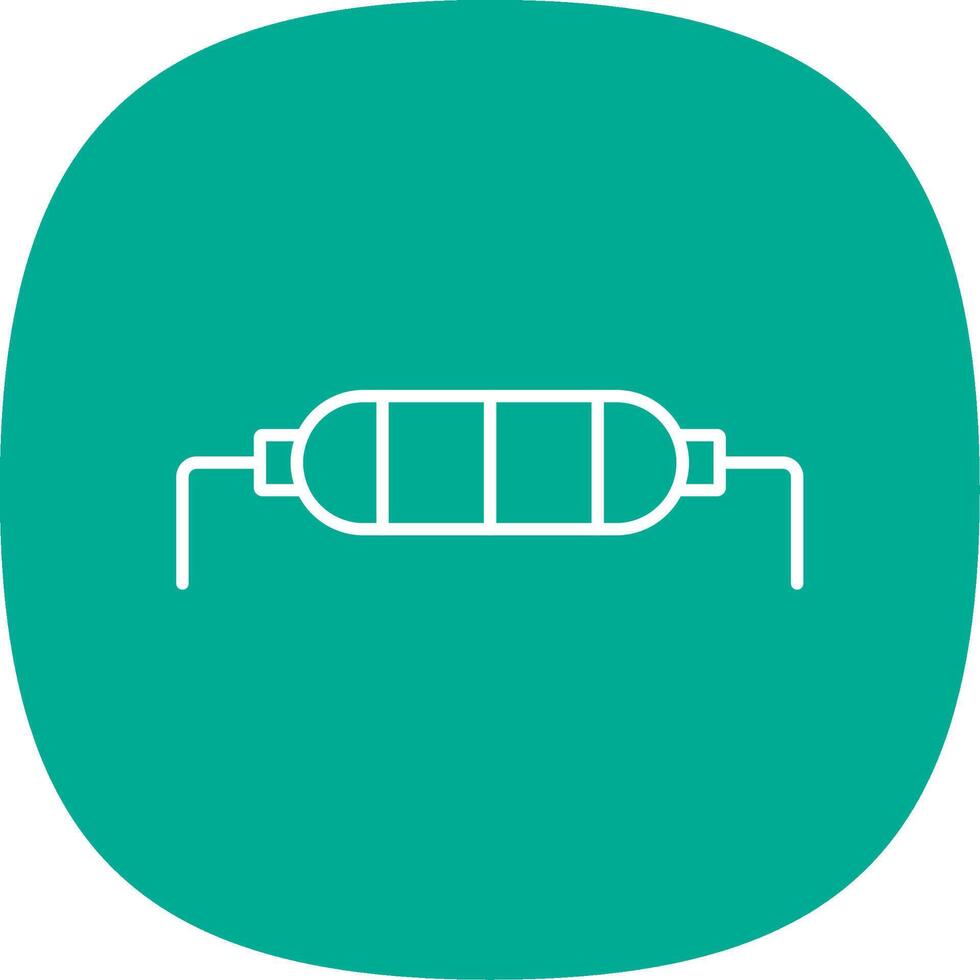 Resistor Line Curve Icon vector