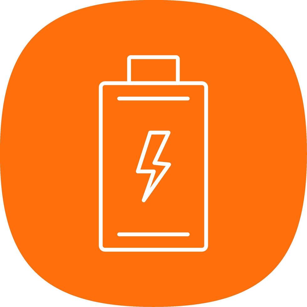 Battery Line Curve Icon vector