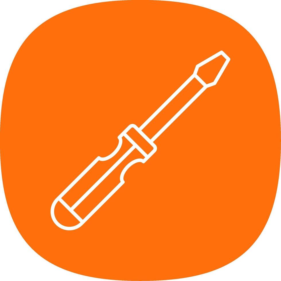 Screwdriver Line Curve Icon vector