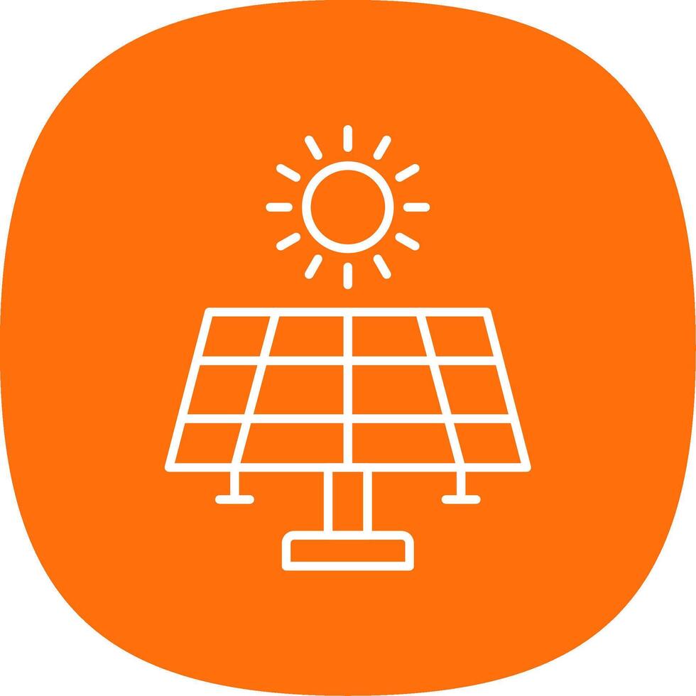 Solar Energy Line Curve Icon vector