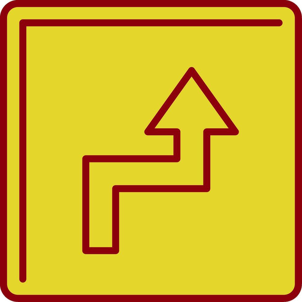 zigzag flecha línea dos color icono vector