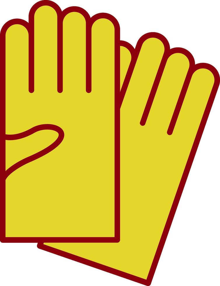 guantes de mano línea icono de dos colores vector