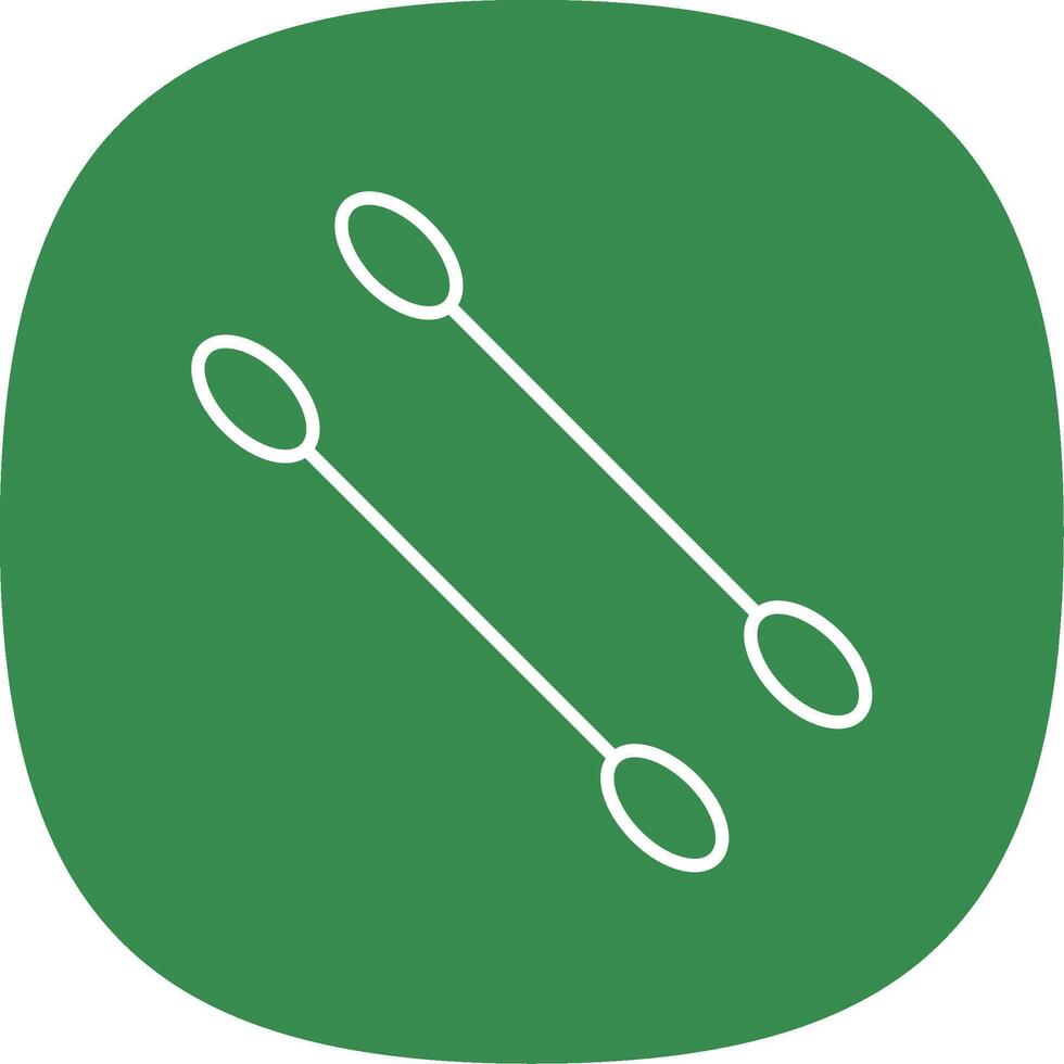 Cotton Swabs Line Curve Icon vector