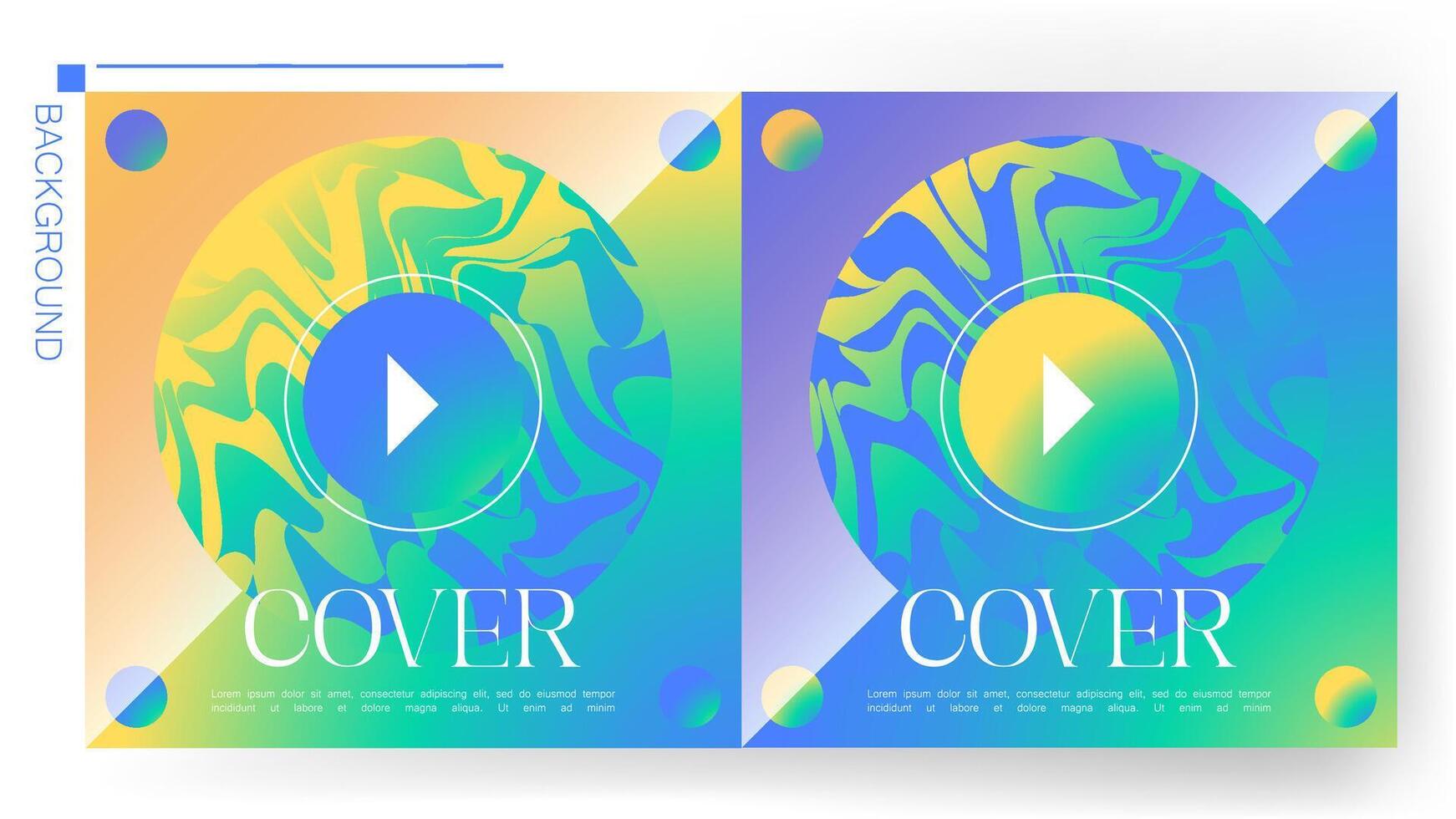 Template for poster cover with gradient green to blue color abstract design. illustration. The concept design involves a collection of background colors vector