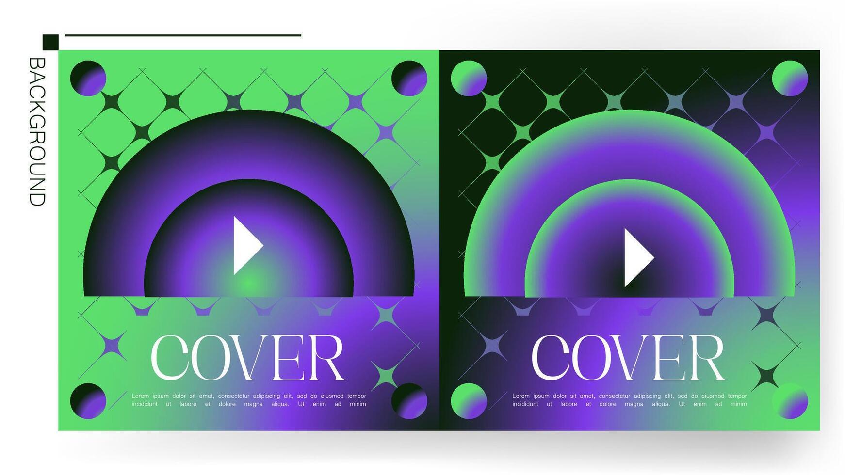 Template for poster cover with gradient green to purple color abstract design. illustration. The concept design involves a collection of background colors vector